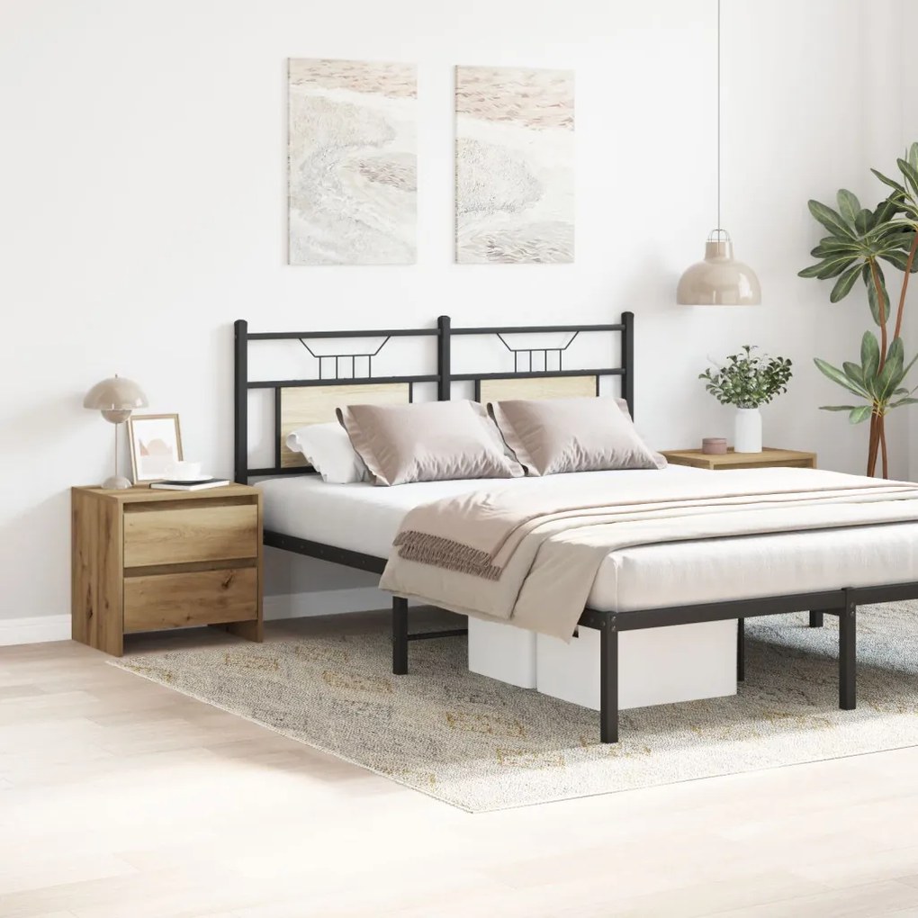 Éjjeli asztal 2 db Kézműves tölgy 45x34x44,5 cm Műanyag