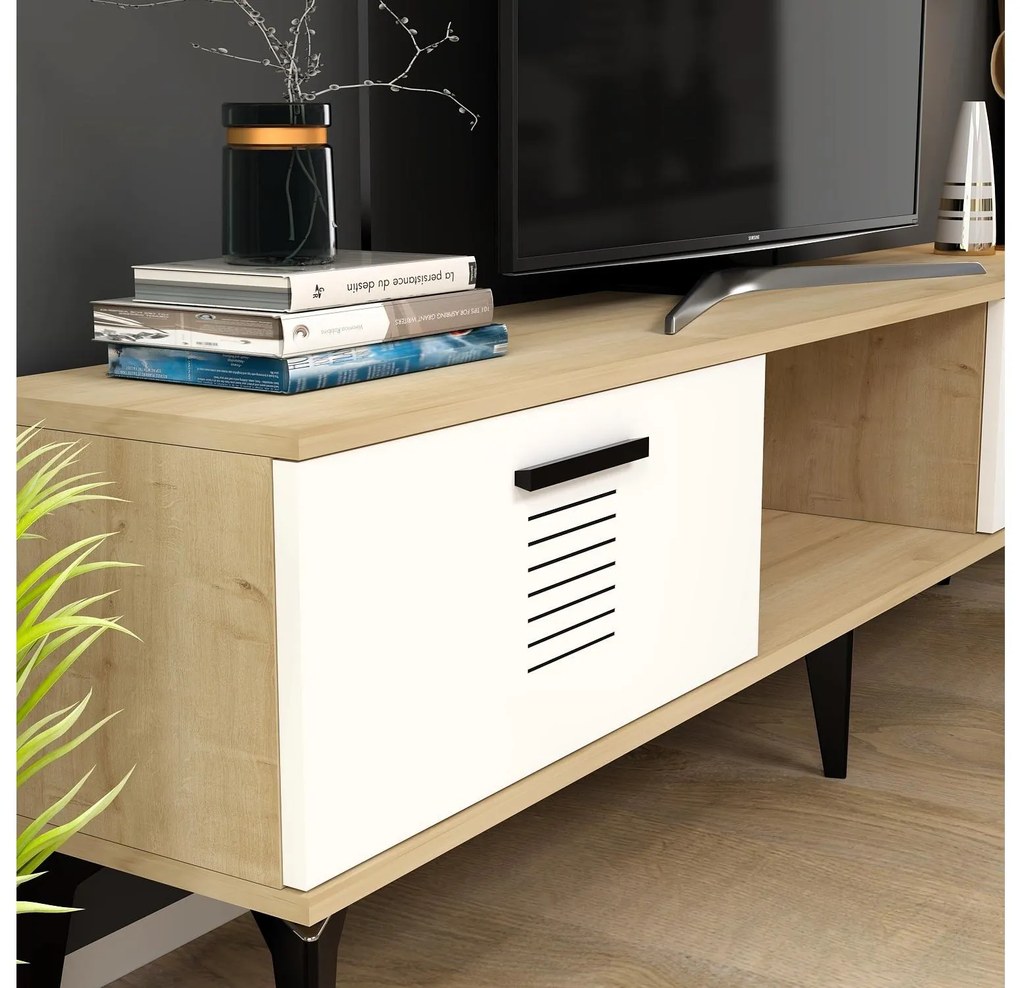 TV asztal/szekrény Vipapo 11 (zafír tölgy + fehér) . 1095221