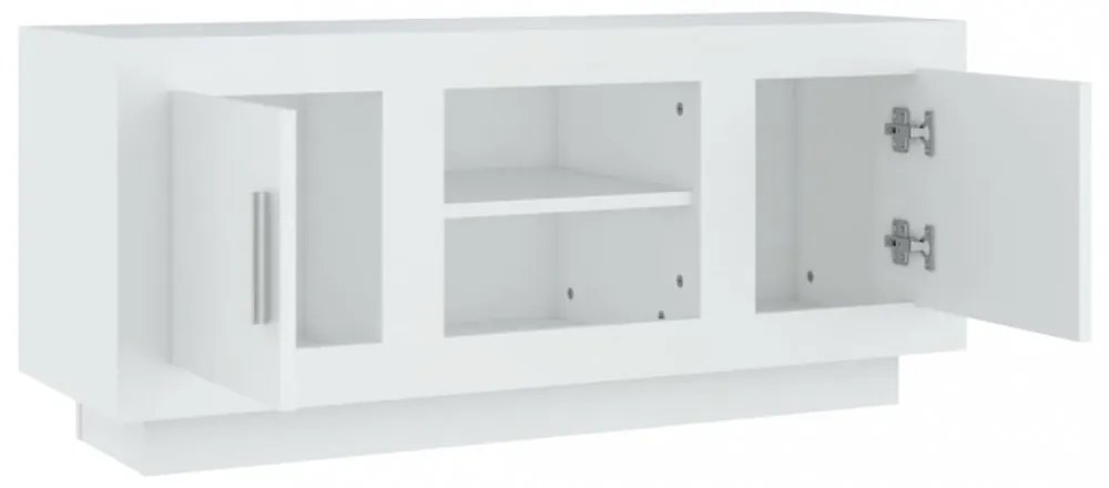 fehér szerelt fa TV-szekrény 102 x 35 x 45 cm