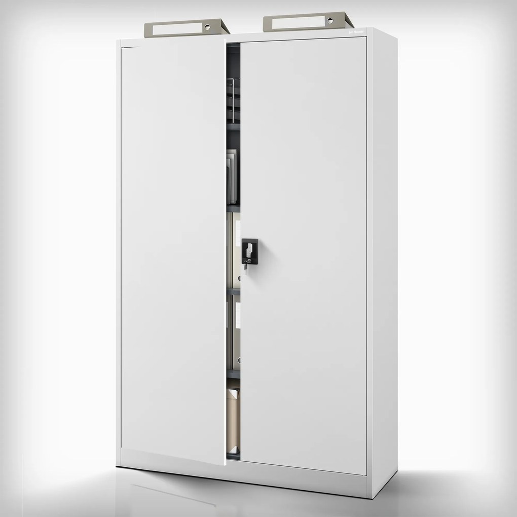 Fém iratszekrény JAN II, 1150 x 1850 x 400 mm, szürke