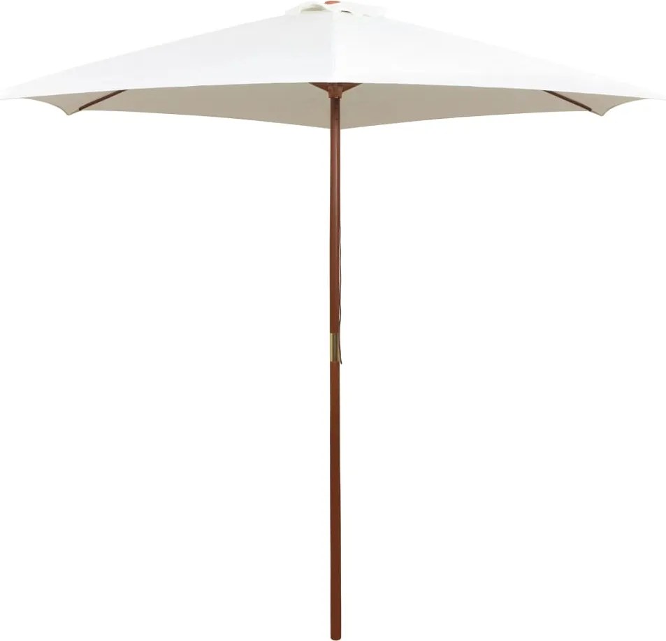 vidaXL krémszínű napernyő fa rúddal 270 x 270 cm