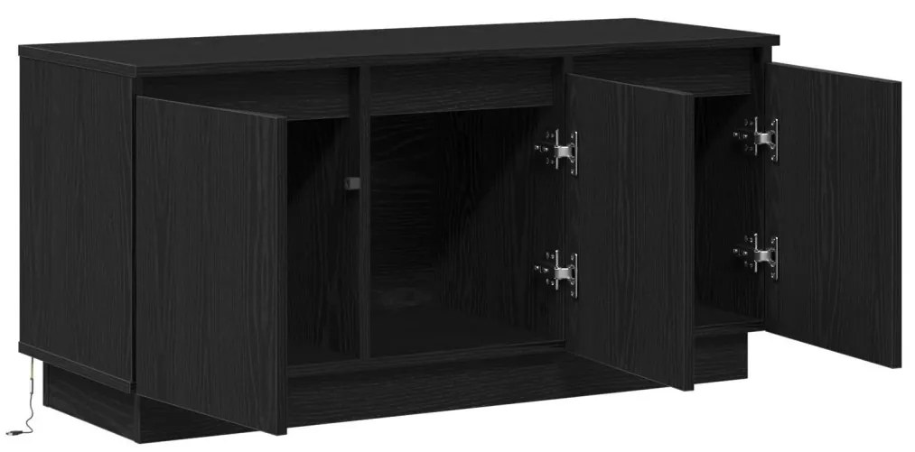 TV szekrény Fekete 100x38x49 cm Mérnöki fa
