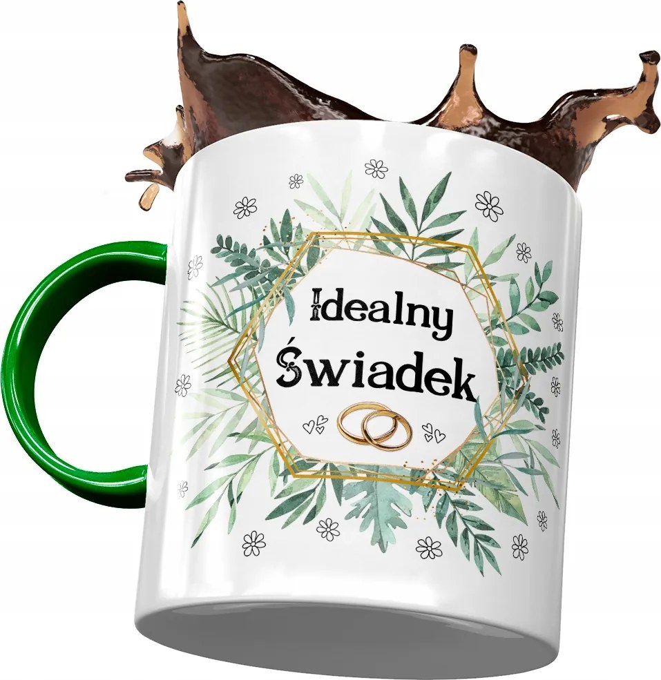 Zöld Bögre Vőfély Tanú Ajándék Nyomtatott Fotóval