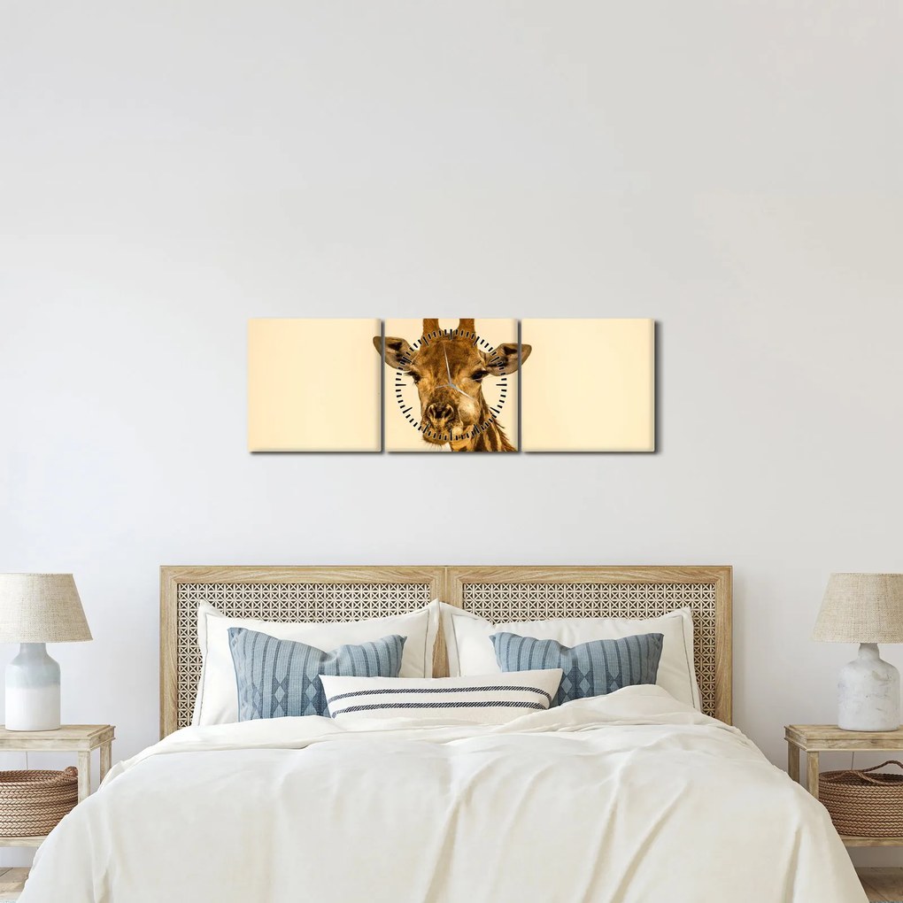 Egy zsiráf képe (órával) (90x30 cm)