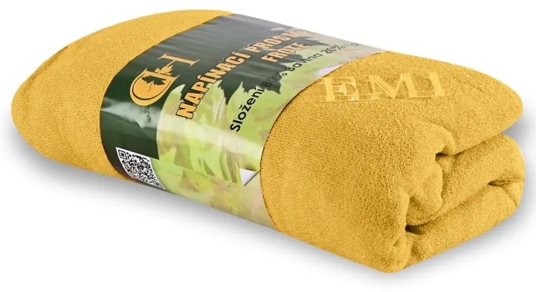 EMI sárga frottír gumis lepedő, 90 (100)x200-as lap