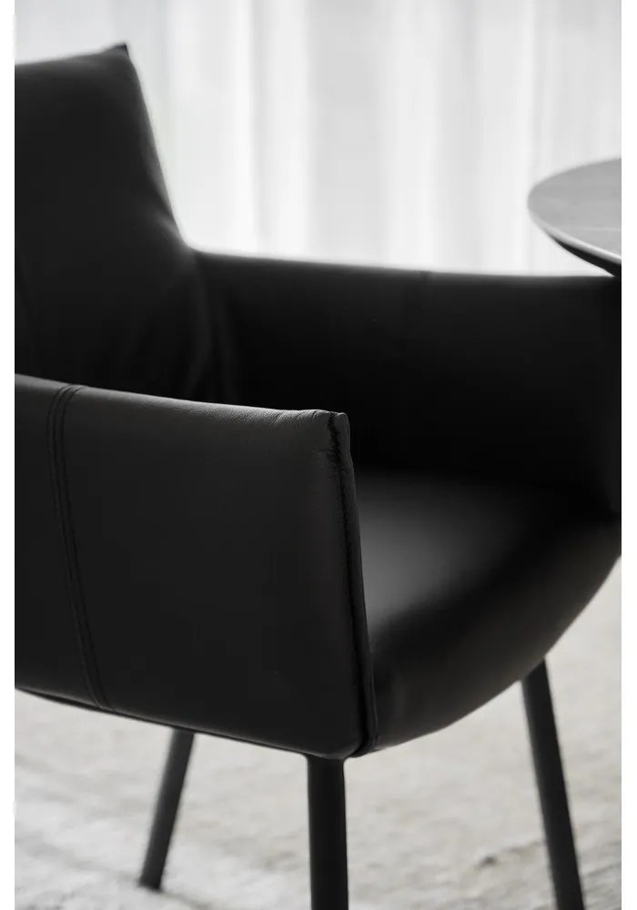 Fekete kárpitozott étkezőfotel szett 2 db-os Hinckley – Rowico