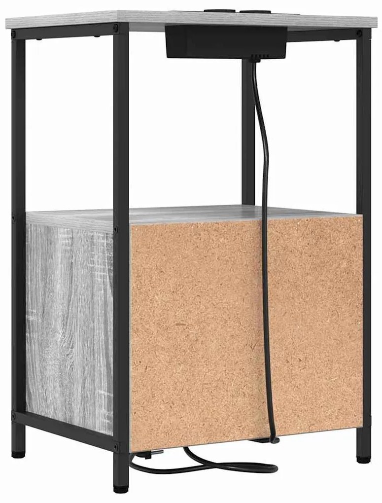 vidaXL Éjjeliszekrény 2 pcs Szürke Sonoma 40 x 31 x 60 cm Faanyag