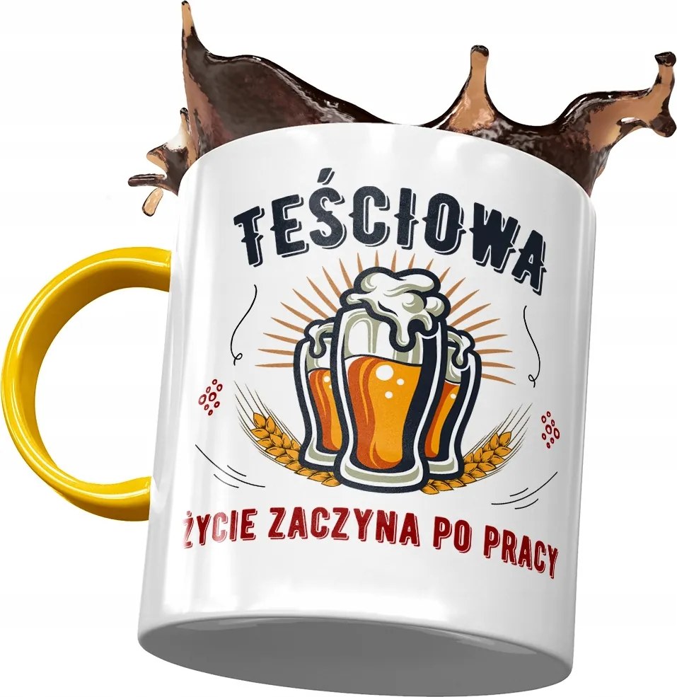 Sárga bögre anyósnak, fényképes nyomott mintás ajándék