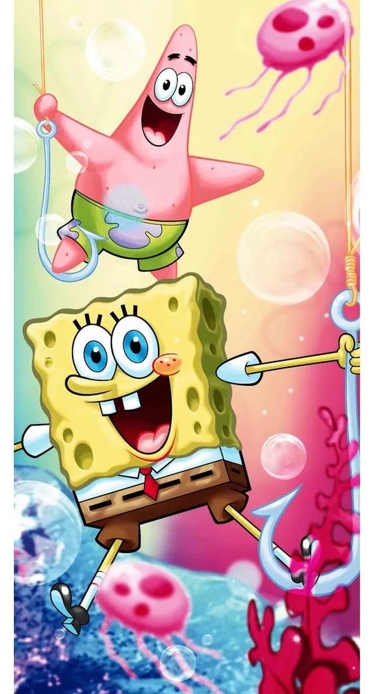 Pamut gyerek fürdőlepedő 70x140 cm Sponge Bob – Jerry Fabrics