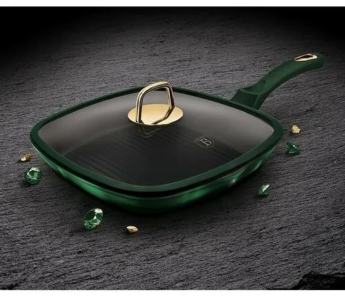 Berlinger Haus  Emerald Collection Grillserpenyő fedővel és titan felülettel, 28 cm