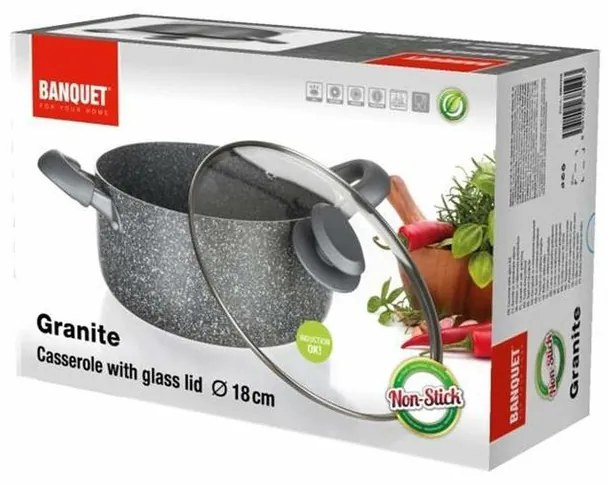 Banquet Granite edény tapadásmentes felülettel, 18 x 8,5 cm, 18 cm