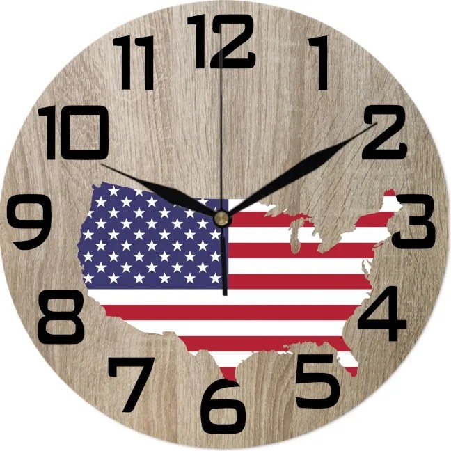 Dekoratív falióra amerikai zászlóval Amerika 35 cm