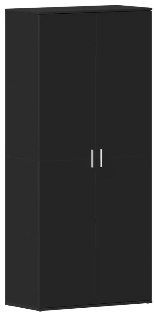 Fekete Cipőszekrény 80x39x180 cm Mérnöki Fa