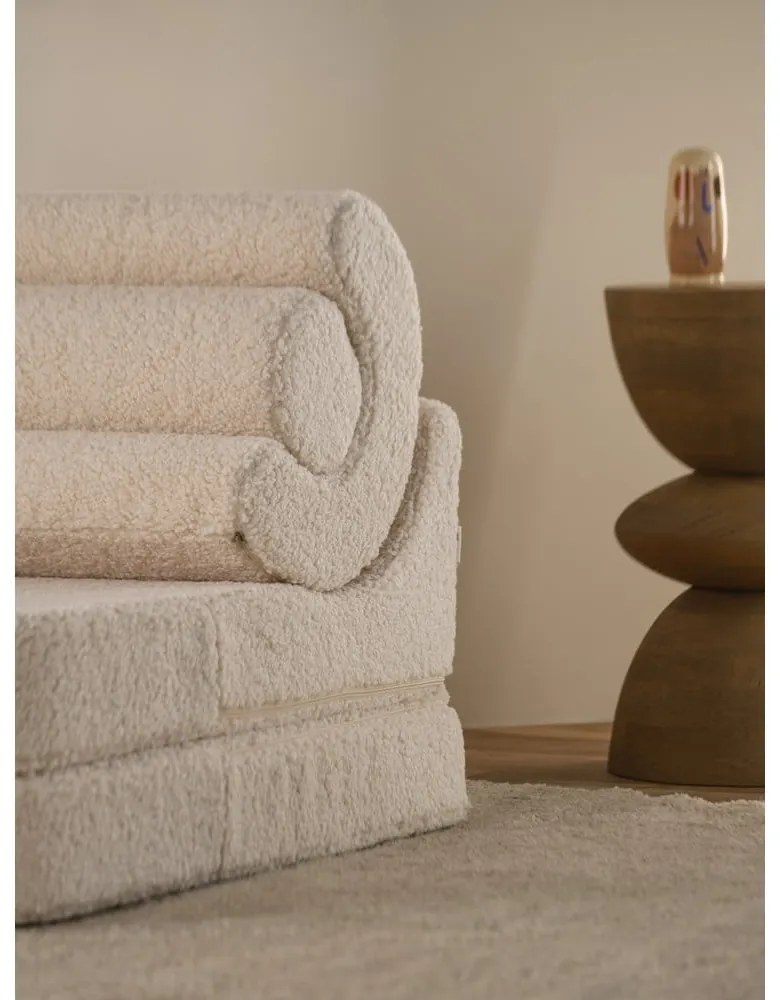 Krémszínű buklé gyerek fotel Flipster – Wigiwama