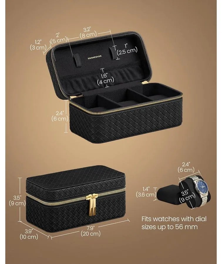 SONGMICS HOME utazó óratartó doboz, 3 órához