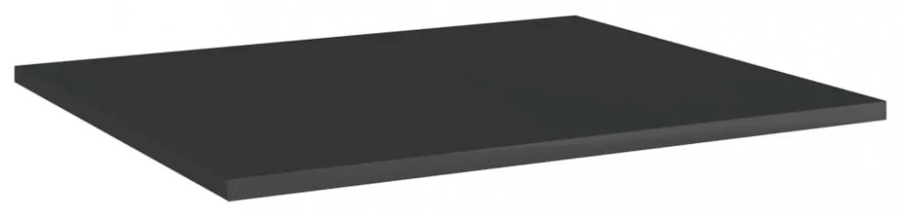 8 db magasfényű fekete szerelt fa könyvespolc 60 x 50 x 1,5 cm