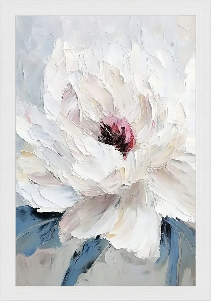 Poszter Keret Fa Természet Makro Kert Növény Fehér Virág Peónia 40x60