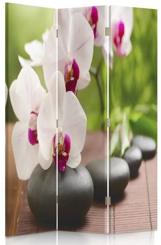 Gario Paraván Orchidea és csillogó kövek Méret: 180 x 170 cm, Kivitelezés: Klasszikus paraván