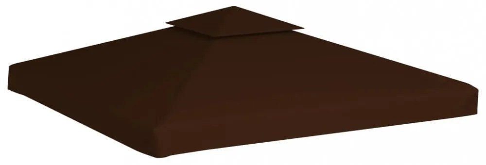 barna kétszintes pavilon tetőponyva 310 g/m² 3 x 3 m