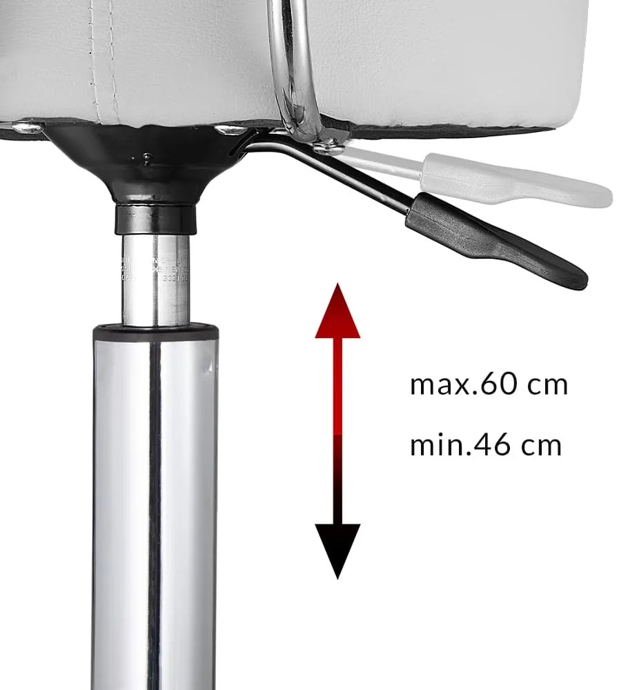 Casaria® Görgős szék háttámlával - fehér