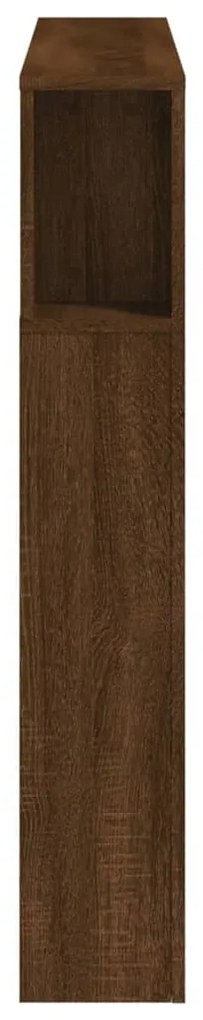 barna tölgyszínű szerelt fa LED-es fejtámla 120x18,5x103,5 cm