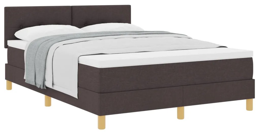 Box Spring Ágy Matraccal Sötétbarna 140x190 cm Szövet