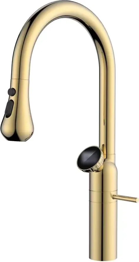 Konyhai csaptelep ELITE EDITION KF1694 kihúzható zuhanyfejjel, termosztátos működéssel, többféle színben — Króm