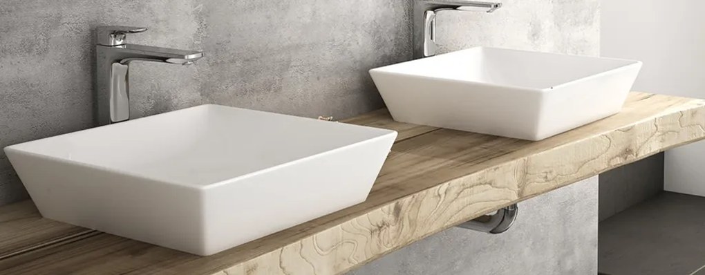 Sanovit DECENTE - PULTRA ültethető - Top Counter - porcelán mosdó - - 40 x 40 cm