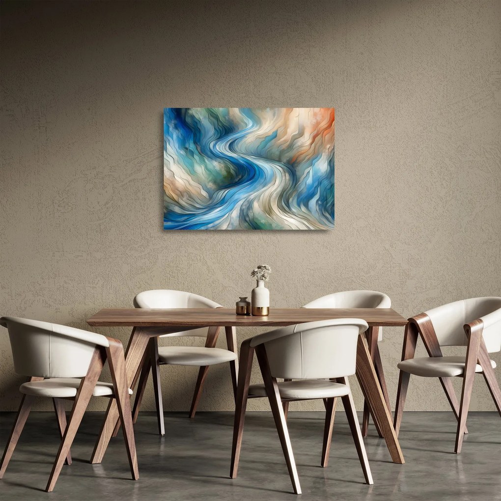 Üveg kép - Absztrakt áramlat (70x50 cm)