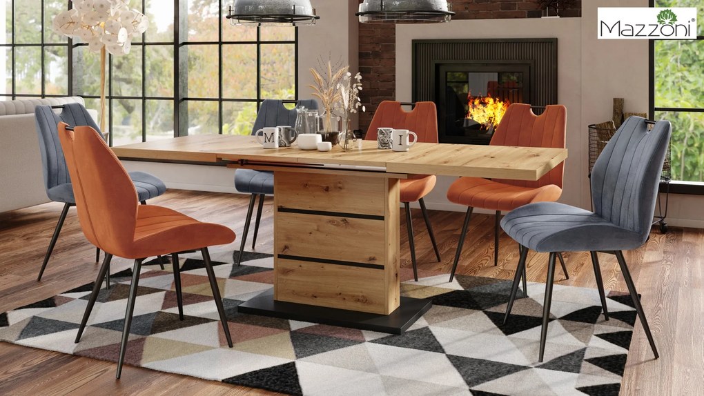 MAZZONI EXPORT ARNO Szürke (Bluvel 14 szövet) - MODERN KÁRPITOZOTT ÉTKEZŐSZÉK NAPPALIBA/ÉTKEZŐBE VELVET FOGANTYÚVAL
