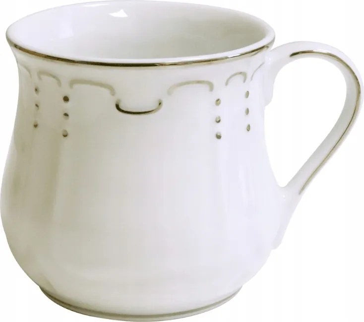 Bögre/szalvány Giesche Platin 500 ml |Szín Fehér|Porcelán Bogucice