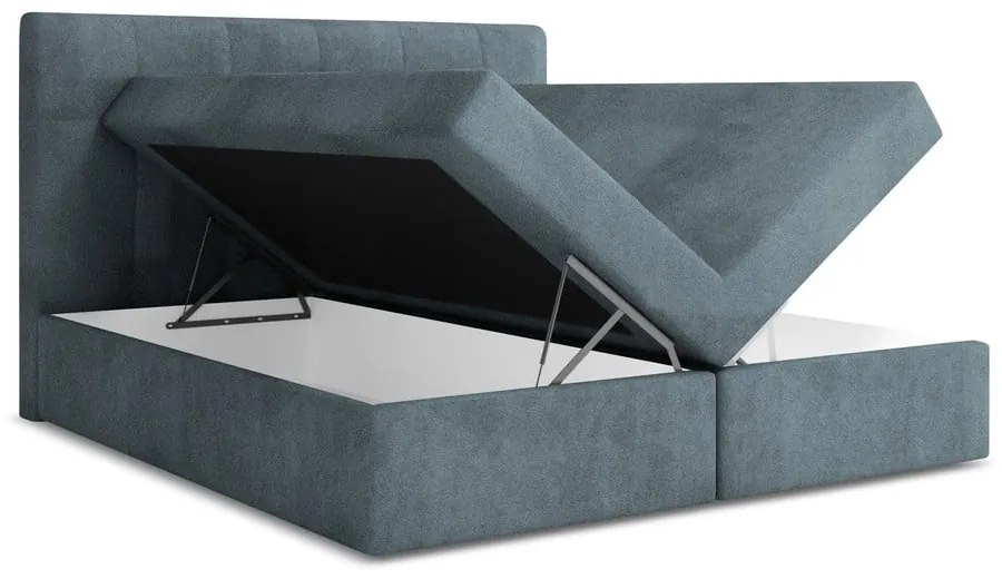 Világoskék ágyneműtartós boxspring ágy 180x200 cm Palta – Makamii