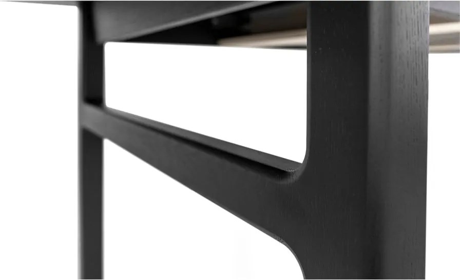 Bővíthető étkezőasztal hosszabbító asztallappal, tölgyfa dekorral 90x180 cm Curved – Woodman