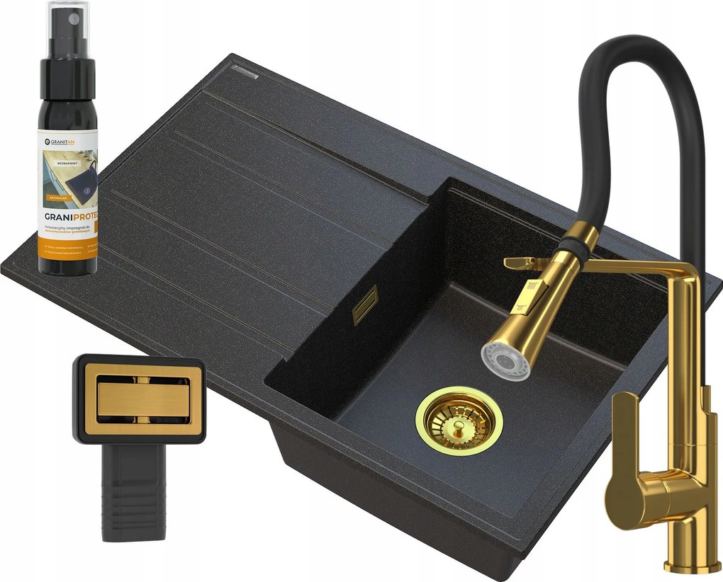 Gránit Mosogató Konyhai Arany Timor Szett