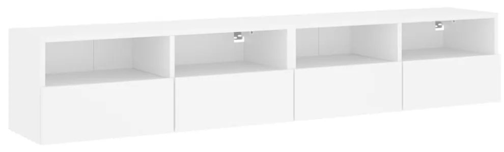2 db fehér szerelt fa fali TV-szekrény 80 x 30 x 30 cm