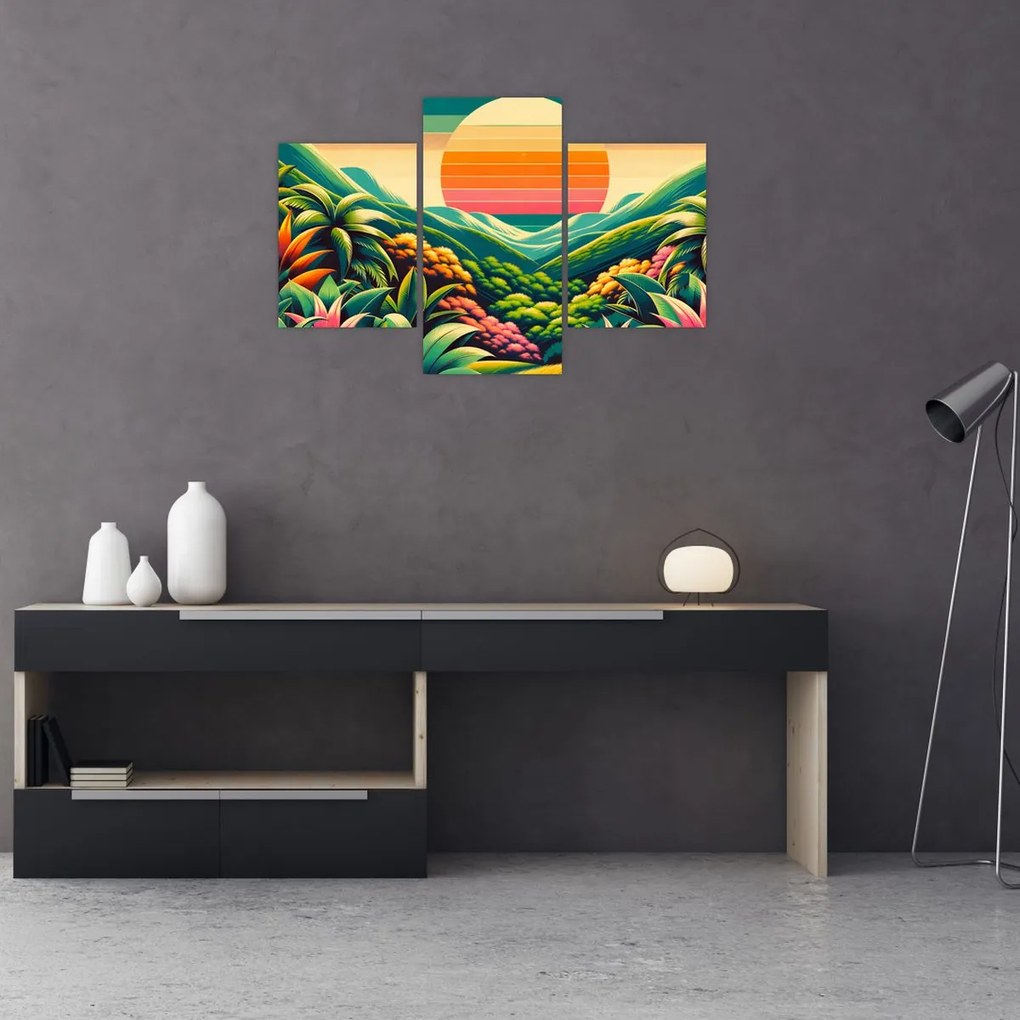 Kép - Színes naplemente (90x60 cm)