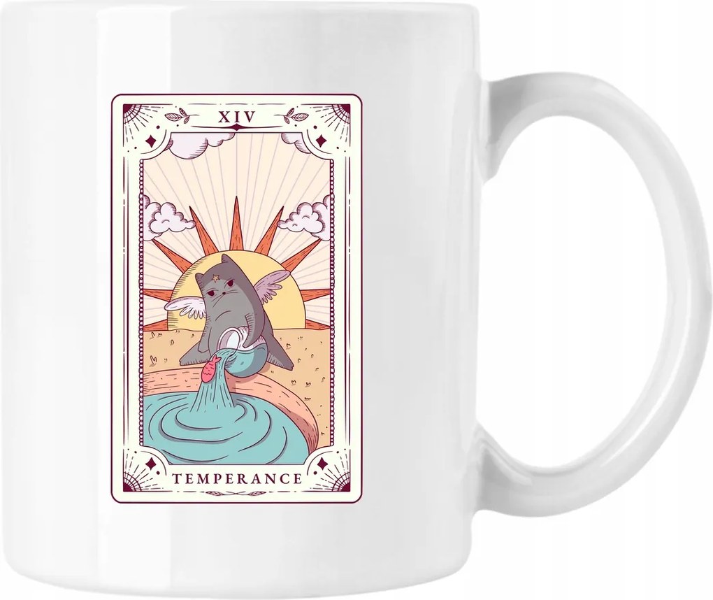 Bögre Macska Tarot kártya 4 Fehér 330ml