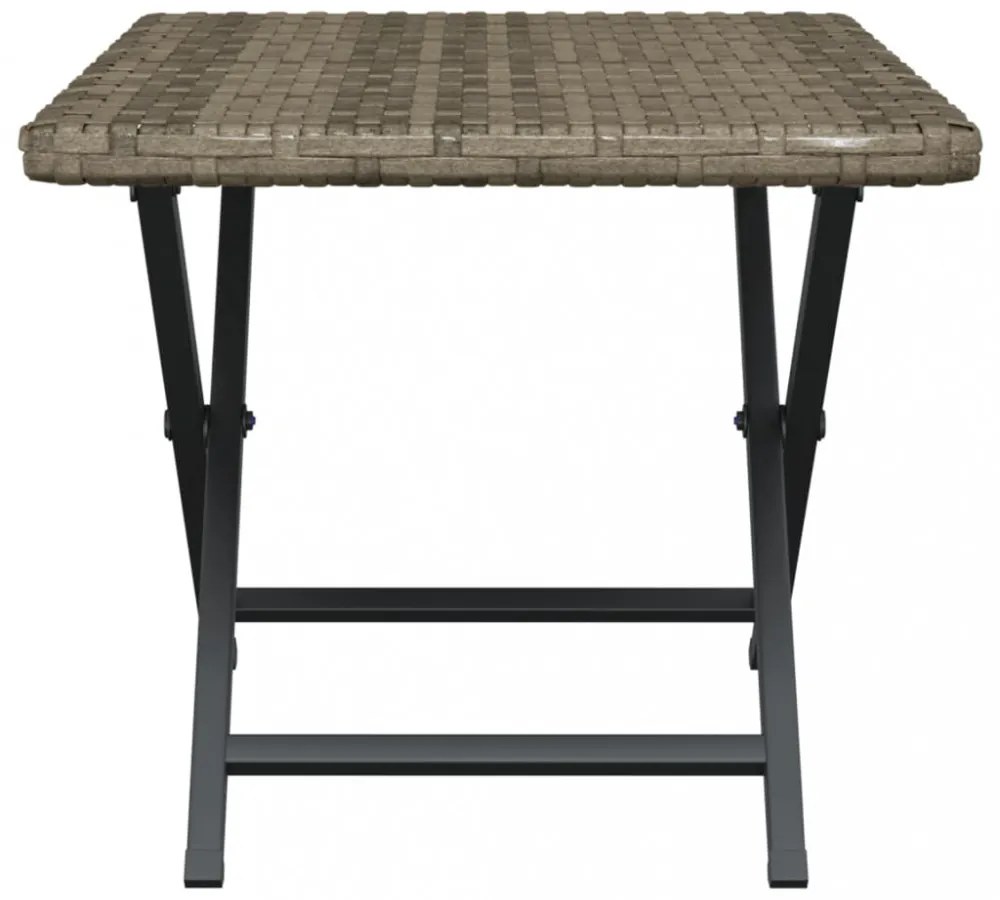 szürke összecsukható polyrattan asztal 45x35x32 cm