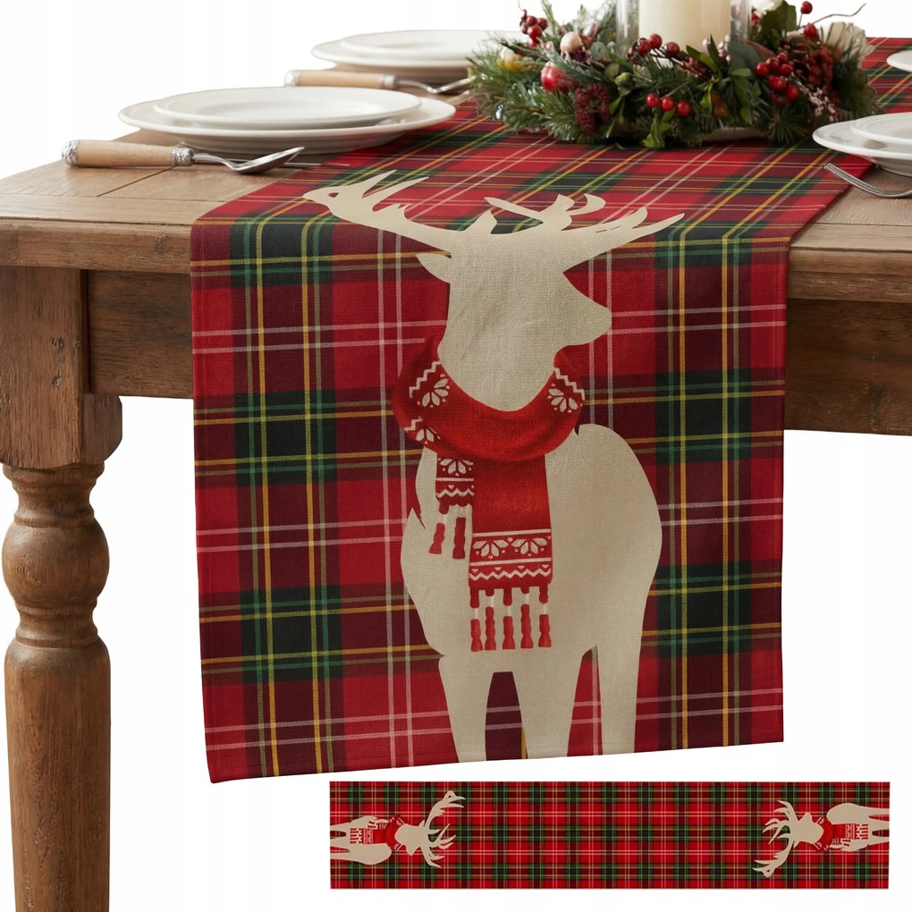 Karácsonyi abrosz dekoratív karácsonyi ágytakaró az ünnepi asztalra