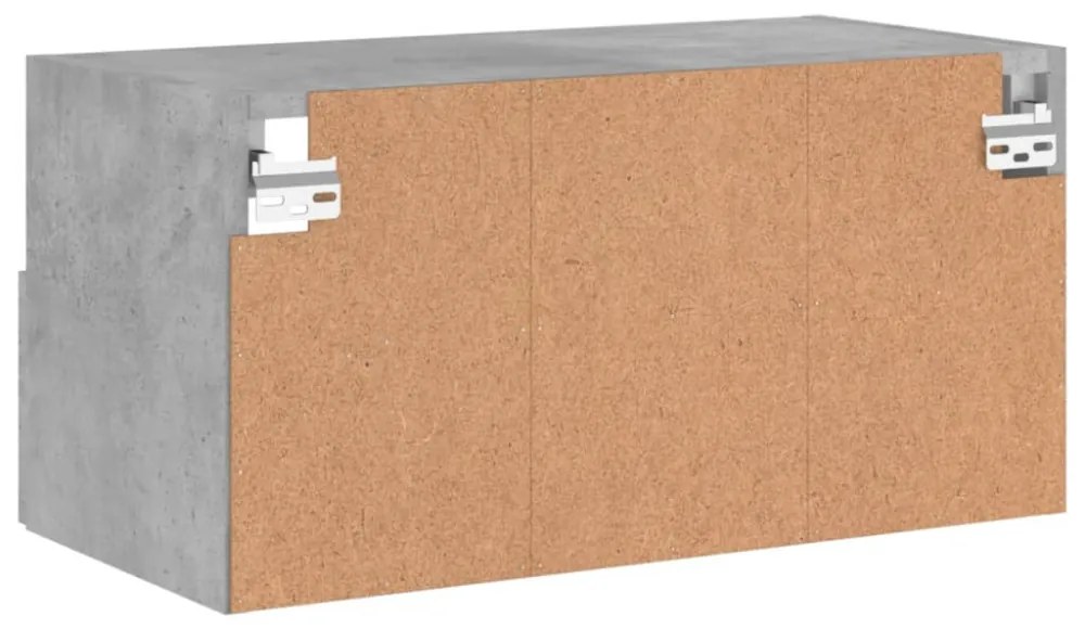 betonszürke szerelt fa fali TV-szekrény 60 x 30 x 30 cm