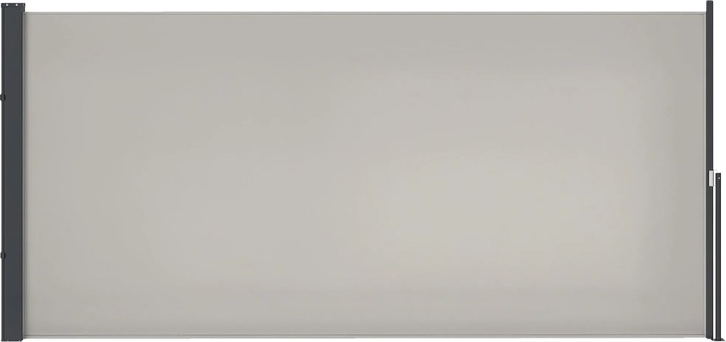 Outsunny Retractable Side Awning Privát Érintkezési Képernyő Fali Rögzítésű Acél Doboz Vízálló Oldalfali Napernyő Szélvédő 300 x 140 cm Erkélyre Teras