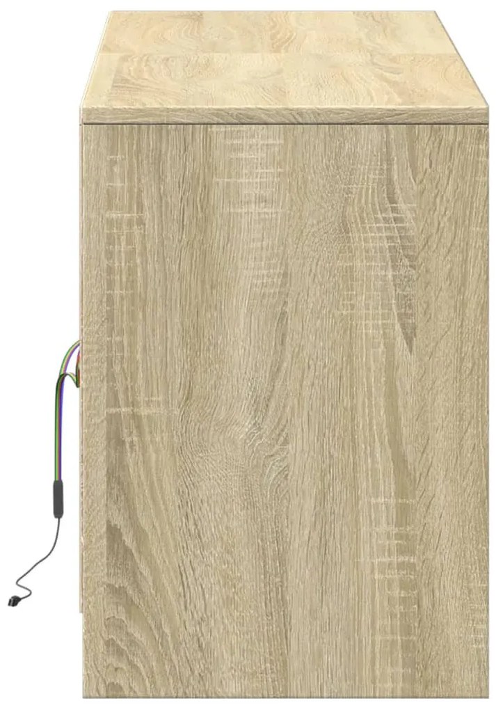 sonoma tölgy színű szerelt fa LED-es TV-szekrény 139,5x34x50 cm