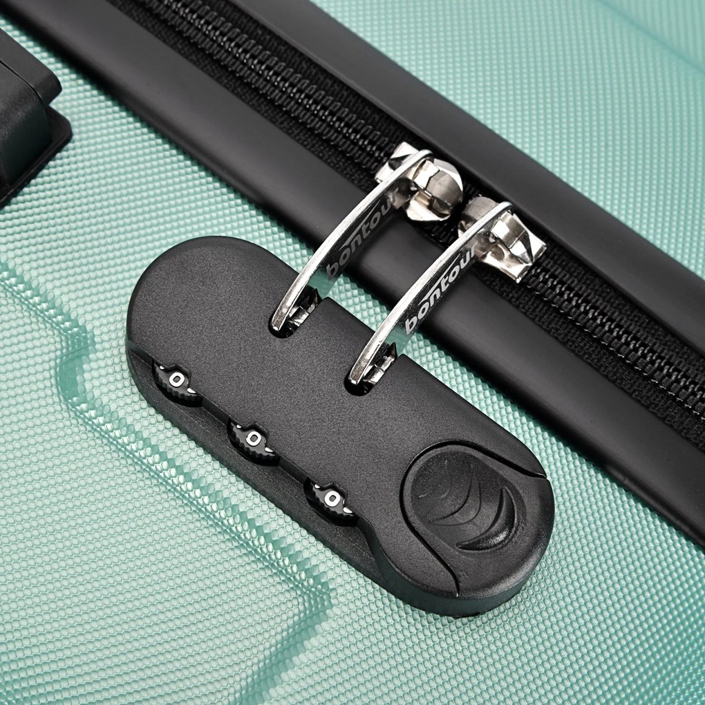 BONTOUR vertical 4 kerekes nagy borönd 76x50,5x29,5cm, púderzöld