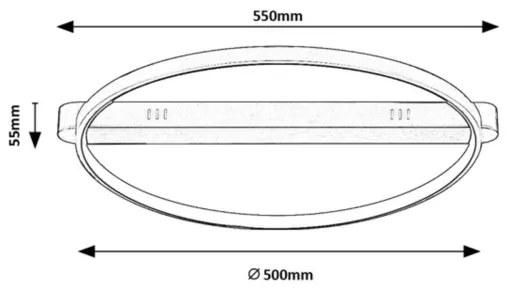 Rabalux 71344 - BELIZA LED mennyezeti lámpatest, 45 W, 230 V, 3000 K, 50x55 cm, fekete