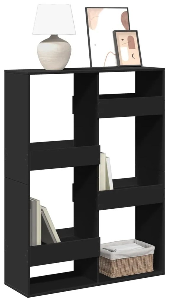 fekete szerelt fa könyvespolc 100 x 33 x 135 cm