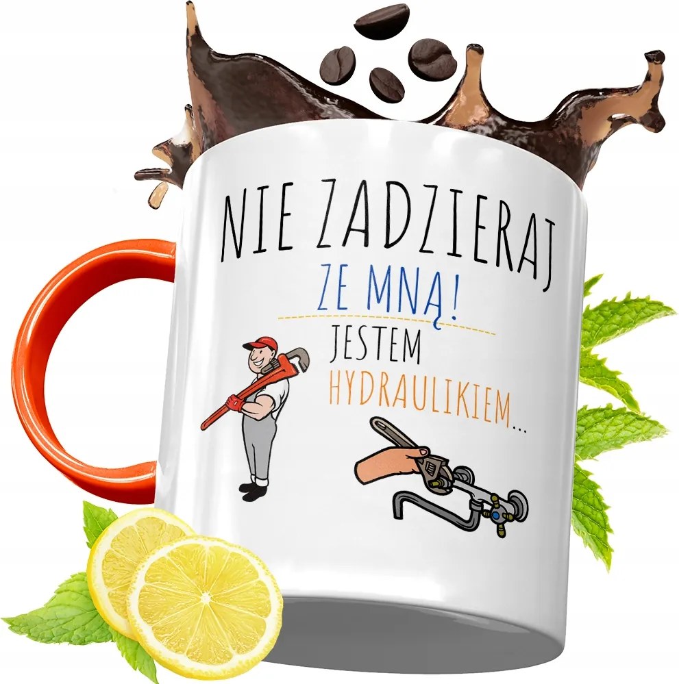 Narancssárga Bögre Vízvezeték Szerelőnek Ajándék fényképes nyomattal