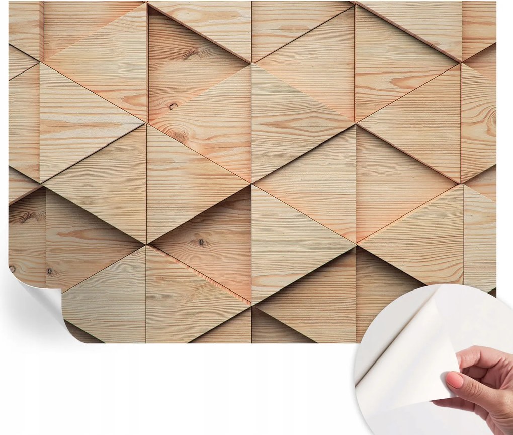 Öntapadós tapéta Falfestmény Prémium Fa mozaik 208x146 cm