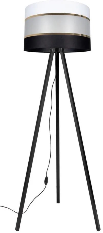 Állólámpa CORAL 1xE27/60W/230V wenge/fekete/fehér/arany