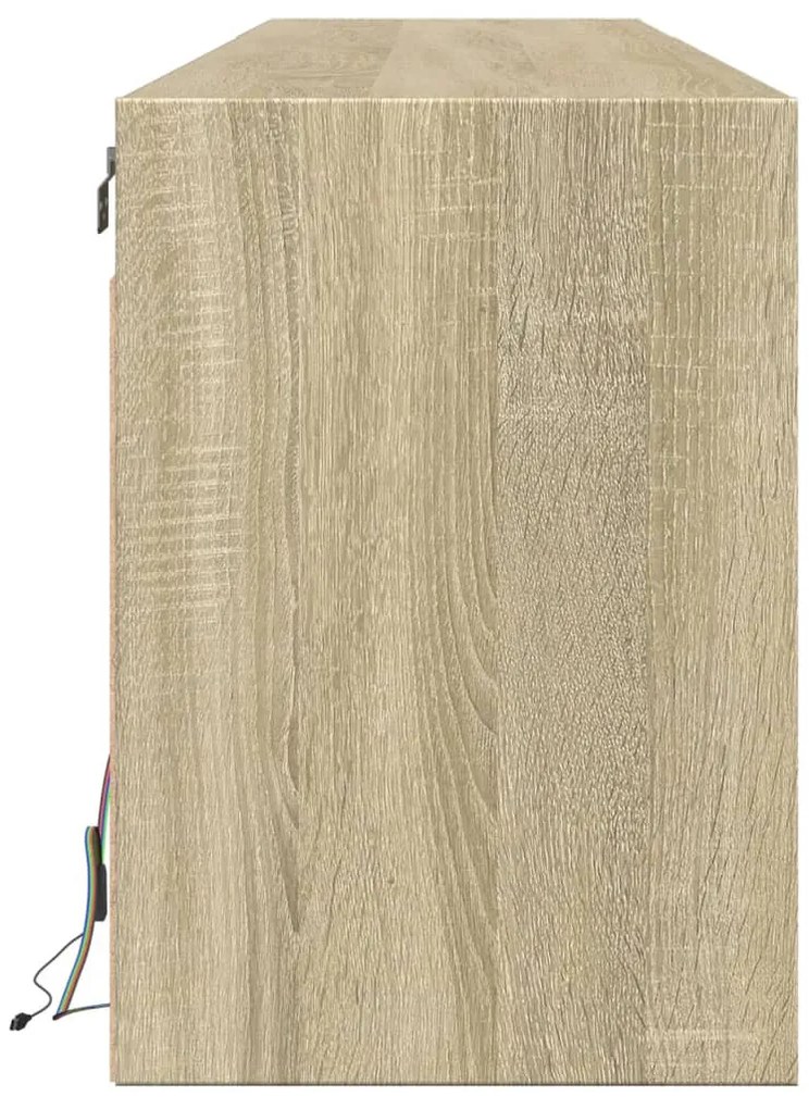sonoma tölgy színű falra TV-szekrény LED-del 180 x 31 x 45 cm