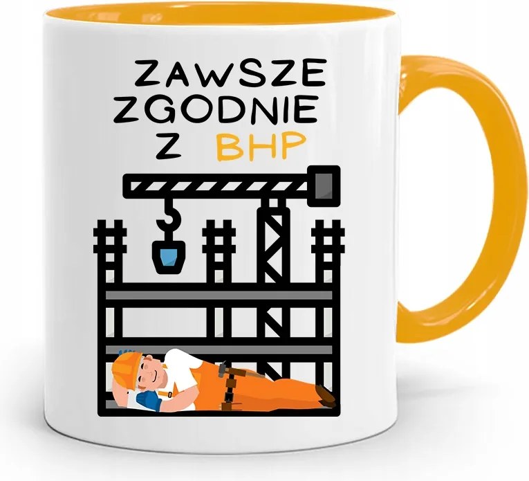 Sárga Építőipari Bögre Barkácsoló Ajándék fényképes nyomtatással